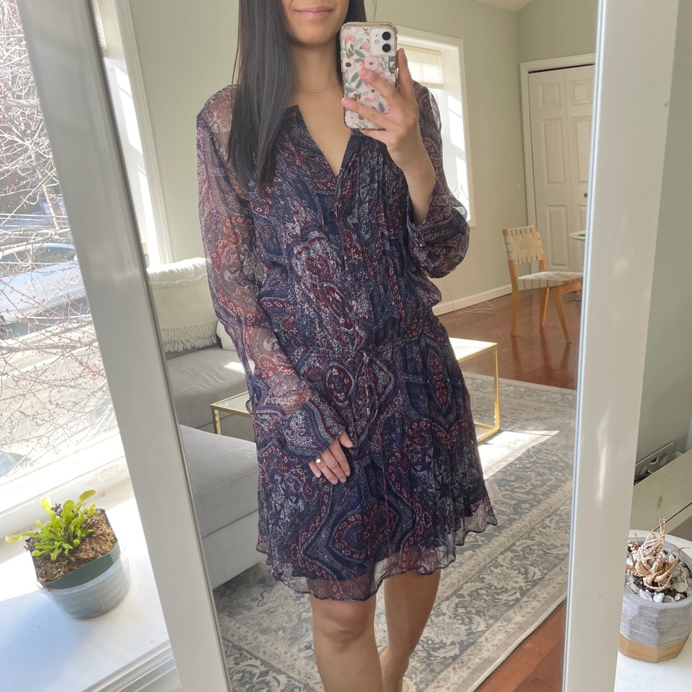 Love Sam Paisley Long Sleeve Mini Dress